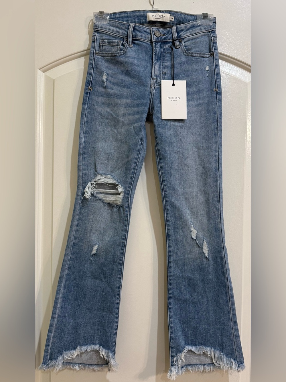 Hidden Jeans Light Blue Distressed Flare